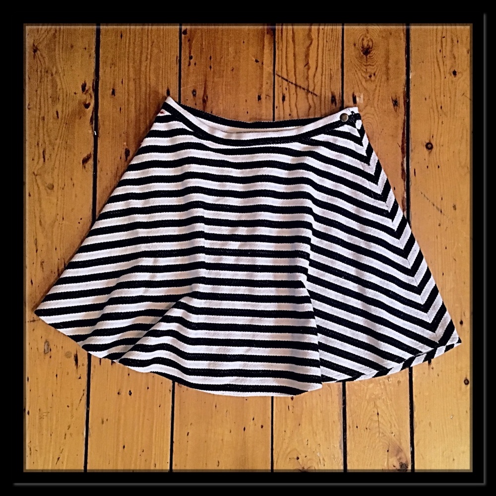 Greylin striped cotton-blend flared skirt size 10 - Picture 6 of 8